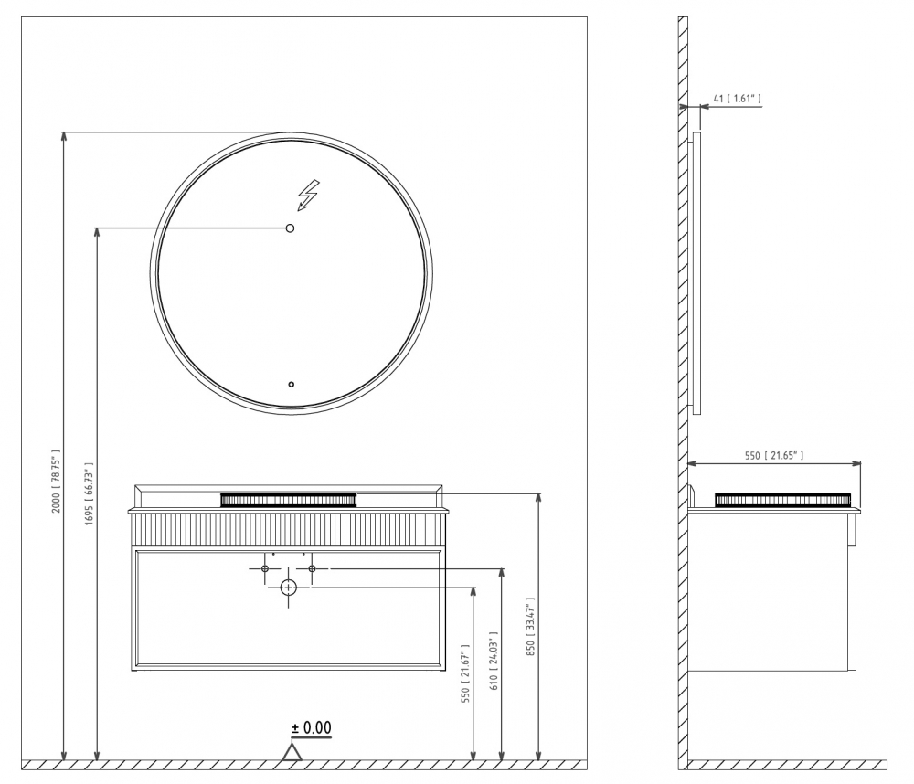 ������� ORKA Molino 90x90 c LED ����������, ������� �������