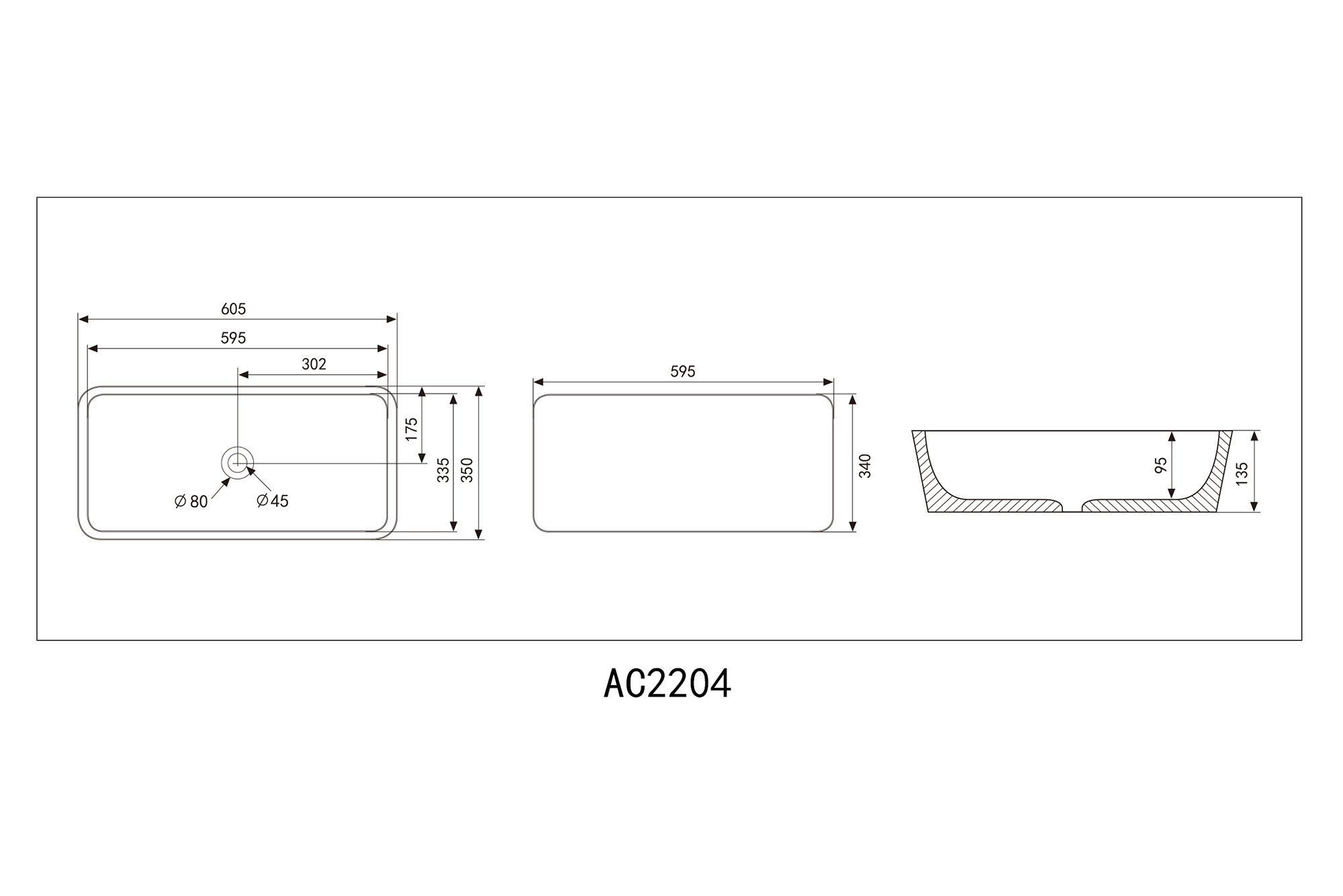 �������� ��������� ABBER Rechteck AC2204MBG ������� �������